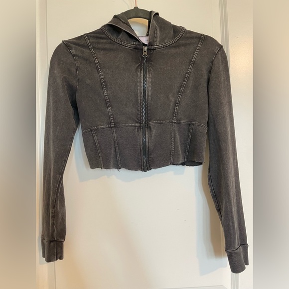 Urban Outfitters Tops - Out From Under Cora Corset Zip-Up Sweatshirt